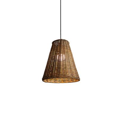 China Modern Round Rattan Pendant Light , Rattan Ceiling Light Shade 65lm/W OEM for sale