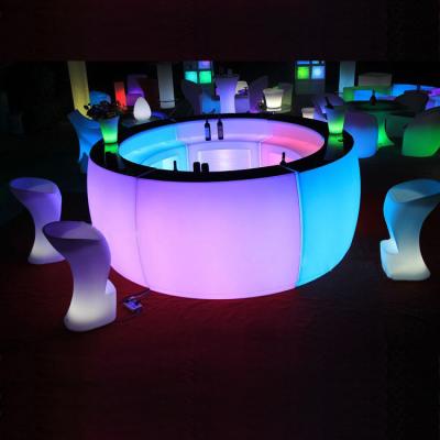 China CE /ROHS certificate color changing plastic illuminated portable led round bar for sale