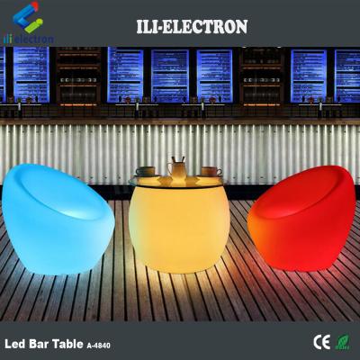 China Illuminated Light Up Bar Stools Creative Plastic Material 16 Colors Changing for sale