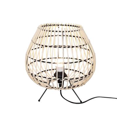 China Bedroom bedside lamp Chinese style tea room atmosphere lamp bamboo rattan table lamp for sale