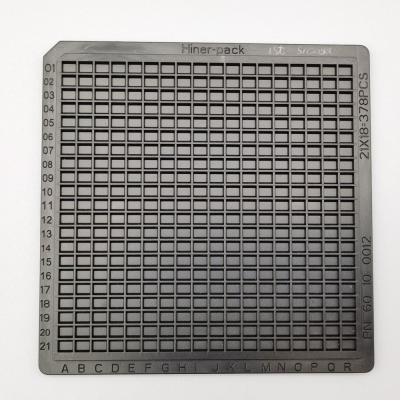 China Injection Moulding Waffle Tray Packaging Black ESD Stacked for sale