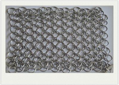 China 6*8 Stainless Steel Chainmail Scrubber / Cast Iron Chain Cleaner Non - Toxic for sale