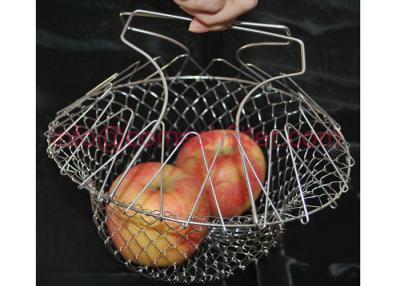 China Stainless Steel Chef Basket Colander For Deep Frying / Steaming / Boiling for sale