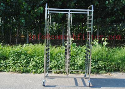 China Double Line 15 Tier Sheet 1.5mm Stainless Steel Rack Trolley for sale