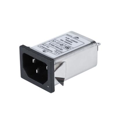 China 110V/250V High Performance EMI Power Inlte Filter With IEC 320 C14 Single Socket Filter for sale