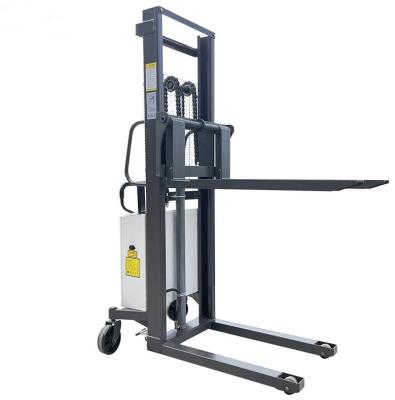 China Montacargas Electrico 1500 kg 1 Ton Mini Small Forklift Pallet Lifter Semi Eelectric Stacker for sale
