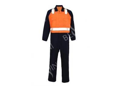 China Orange Navy Reflective Safety Wear , Industrial Safety Clothing Australian Size / Design for sale