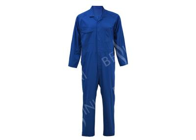 China 65% Polyester 35% Cotton Twill Mens Work Coveralls Mid Blue Raglan Sleeve for sale