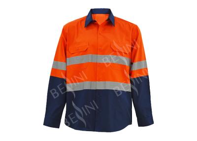 China Multi Pockets Custom Work Shirts Reflective Work Clothing Contrast Colors for sale