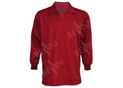 China Breathable Custom Protective Work Clothing Long Sleeve Red Color Ribbing Cuff for sale
