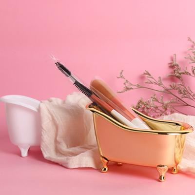 China Gold / Red / Pink Mini Plastic Bathtub Container High Durability For Brush for sale