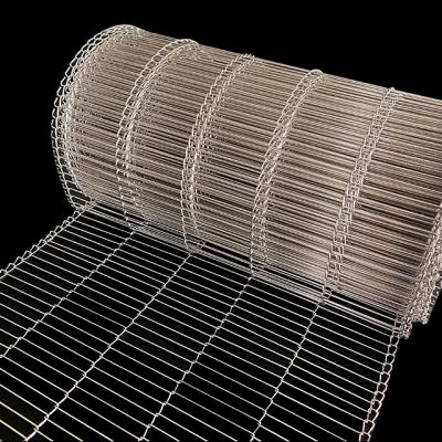 China Stainless Steel Metal Flat Flex Wire Mesh Conveyor Belt For Eggs Chocolate Coated for sale