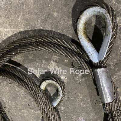 China 20-100mm Steel Wire Rope Lifting Sling Hard Eye With High Breaking Strength for sale