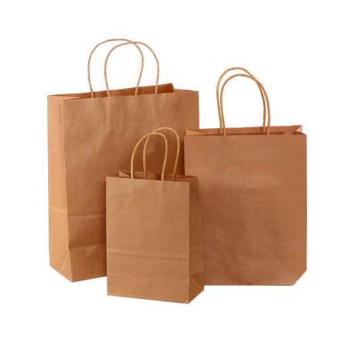 China Flexiloop Handle Customized Logo Accepted Kraft Paper Bags for Boutique Gift Shopping for sale
