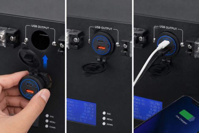 YIMA USB charging socket integrated with energy storage system