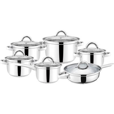 China Stainless Steel 201 Material 12pcs Cooking Pots And Pans for sale
