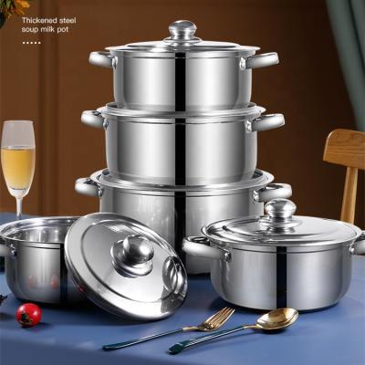 China Stainless Steel Cookware Set 10 Piece Kitchen Ware Cooking Pot Set for sale