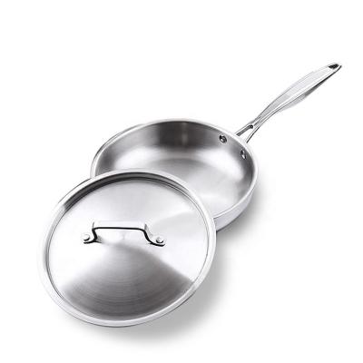 China Extra Strong Stovetop Frying Pan Stainless Steel With Lid for sale