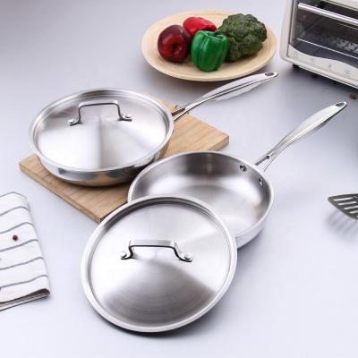 China Minimalist Design Style Induction Kitchen Cooking Pan Stainless Steel Material for sale