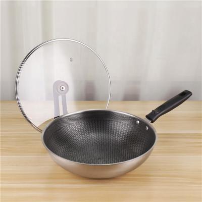 China Stainless Steel Non Stick 32cm Fry Pan LFGB Certification Honeycomb Frying Pan for sale