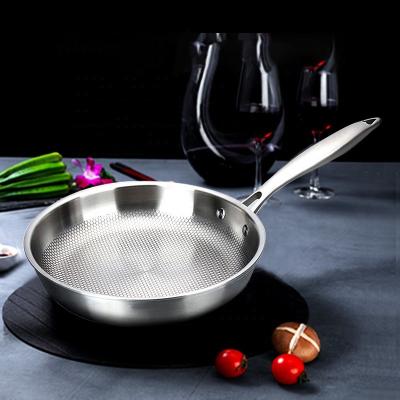 China Honeycomb Kitchen Frying Pan Nonstick Hybrid Stainless Steel Frying Pan for sale