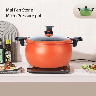 China 28cm Kitchen Cast Iron Maifan Stone Micro Pressure Cooker With Handle for sale