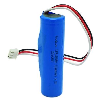China Cylindrical Fire Exit Light Batteries LiFePO4 IFR18650 1600mAh 3.2V for sale