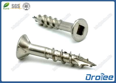 China 304/316 Stainless Steel Countersunk Head Square Drive Deck Screw w/ 4 Ribs for sale