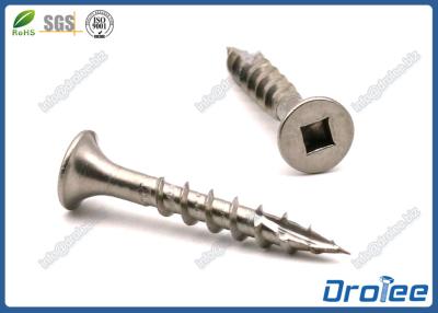 China 304/18-8 Stainless Square Drive Flat Bugle Head Deck Screws, Type 17 Auger Tip for sale