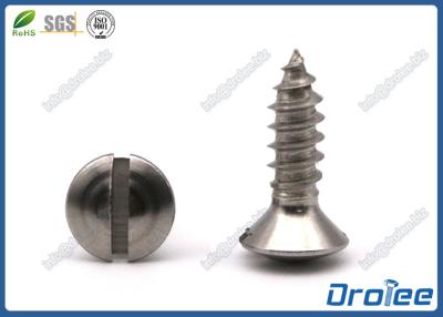 China Stainless Steel 18-8 / A2 Slotted Oval Head Sheet Metal Screws for sale