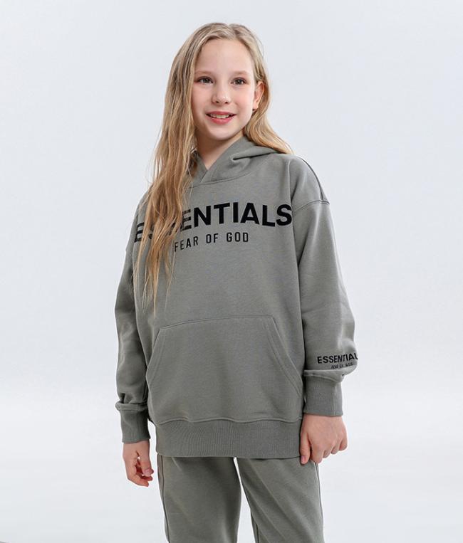Wholesale Long Sleeve Sport T Shirt Pants Custom Kids Sweatshirts and Hoodies Kids Sweat Suits Toddler Boys and Girls Clothing Sets Cotton Ess Letter