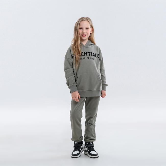 Wholesale Long Sleeve Sport T Shirt Pants Custom Kids Sweatshirts and Hoodies Kids Sweat Suits Toddler Boys and Girls Clothing Sets Cotton Ess Letter