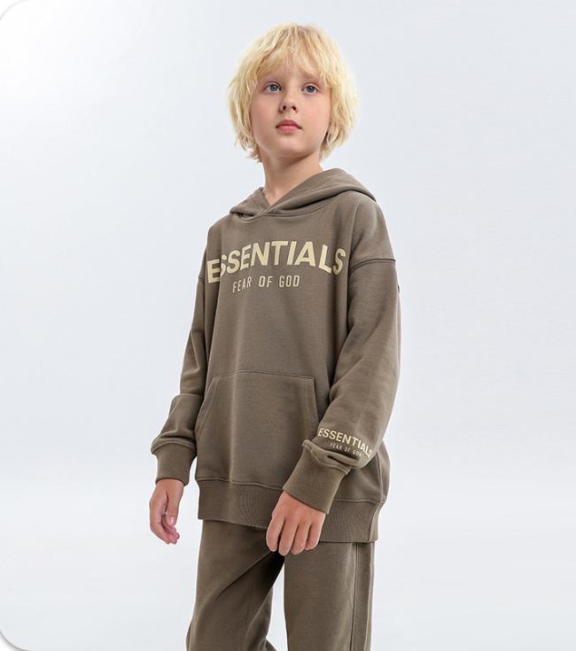 Wholesale Long Sleeve Sport T Shirt Pants Custom Kids Sweatshirts and Hoodies Kids Sweat Suits Toddler Boys and Girls Clothing Sets Cotton Ess Letter