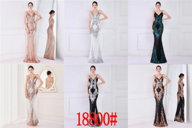 Sequined Sex Beading Ball Dress Luxury Slip Evening Party Dress Mermaid Bridesmaid Gowns