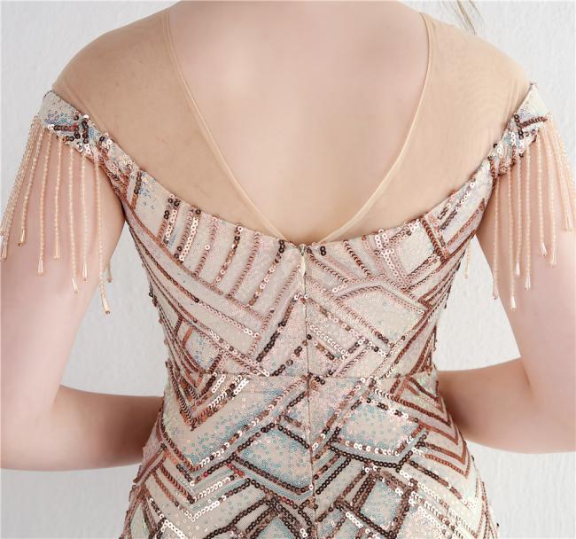 Evening Party Prom Women Dress Sequin Slim Sheath Women Sexy Skinny Wedding Dress China OEM High Quality