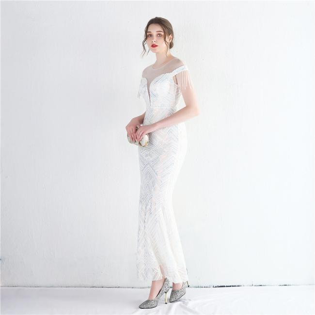 Evening Party Prom Women Dress Sequin Slim Sheath Women Sexy Skinny Wedding Dress China OEM High Quality