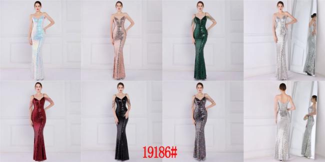 China OEM High Quality Evening Party Prom Women Mermaid Dress Sequin Slim Sheath Women Sexy Skinny Wedding Dress
