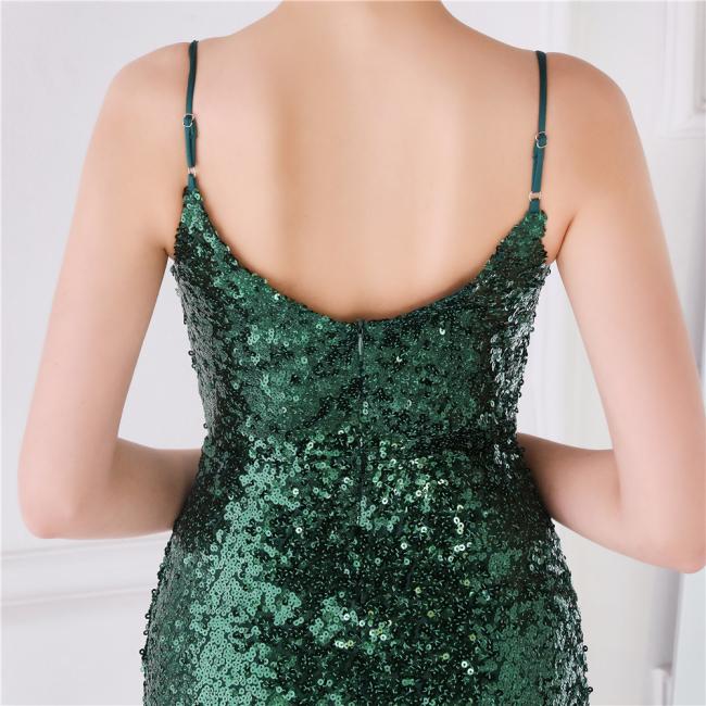 China OEM High Quality Evening Party Prom Women Dress Sequin Slim Sheath Women Sexy Skinny Wedding Dress
