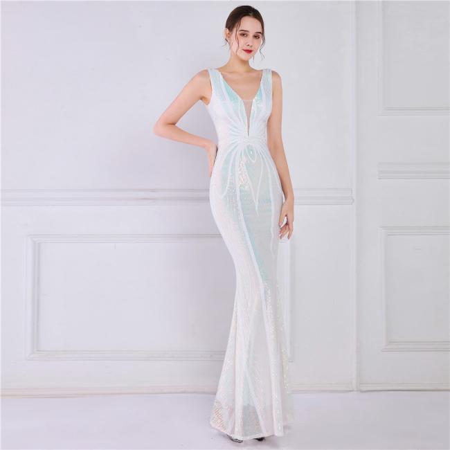 Wedding Dress OEM High Quality Evening Party Prom Women Dress Lady Sequin Gown