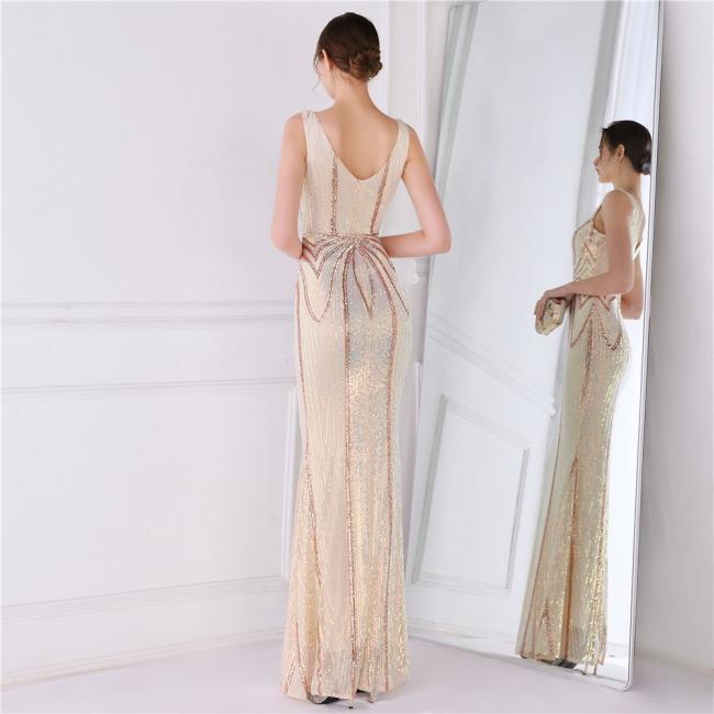 Wedding Dress OEM High Quality Evening Party Prom Women Dress Lady Sequin Gown