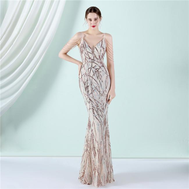 Wedding Dress Party Gown Sequin Slim Sheath Women Sexy Skinny Wedding Dress Party Gown Prom Dress Spaghetti Strap