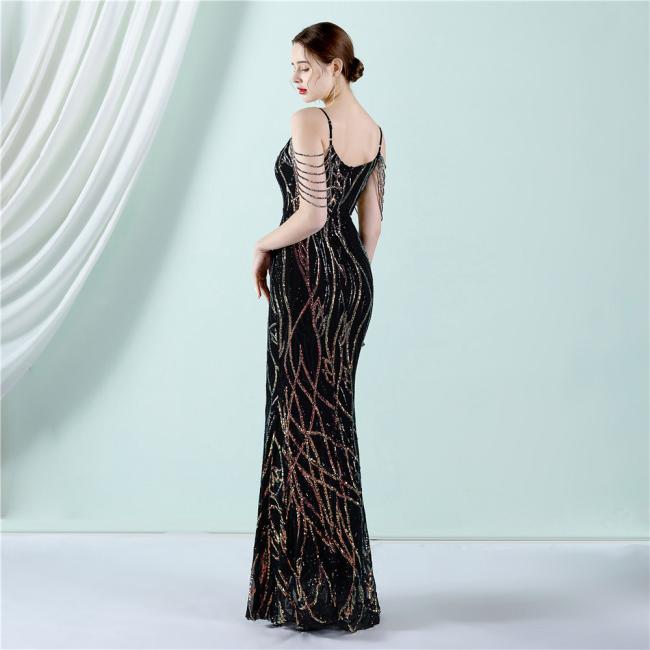Wedding Dress Party Gown Sequin Slim Sheath Women Sexy Skinny Wedding Dress Party Gown Prom Dress Spaghetti Strap