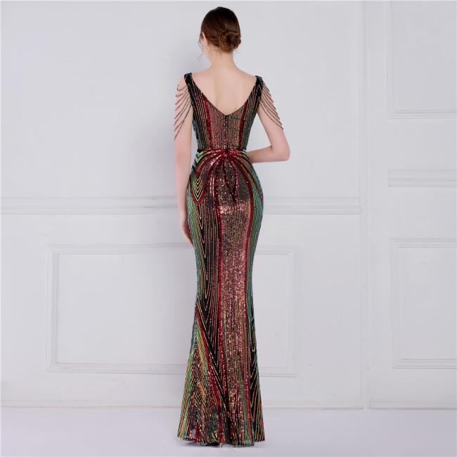 Party Gown Prom Dress Sequin Slim Sheath Women Sexy Skinny Wedding Dress Party Gown Prom Dress 7 Colors