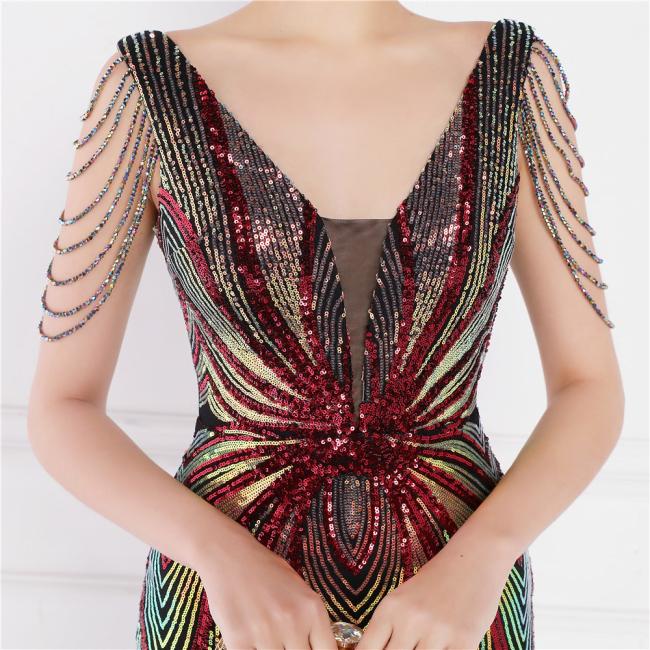 Party Gown Prom Dress Sequin Slim Sheath Women Sexy Skinny Wedding Dress Party Gown Prom Dress 7 Colors