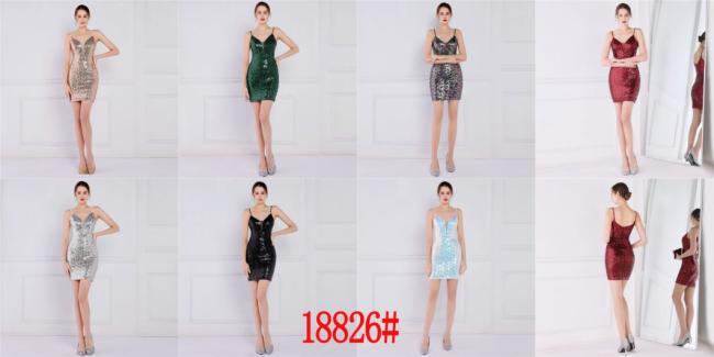 Sequin Slim Sheath Women Sexy Skinny Lady Wedding Dress Party Gown Prom Dress Short Sexy Gown