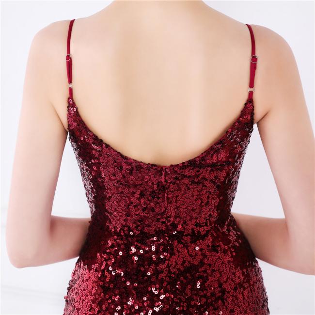 Sequin Slim Sheath Women Sexy Skinny Lady Wedding Dress Party Gown Prom Dress Short Sexy Gown