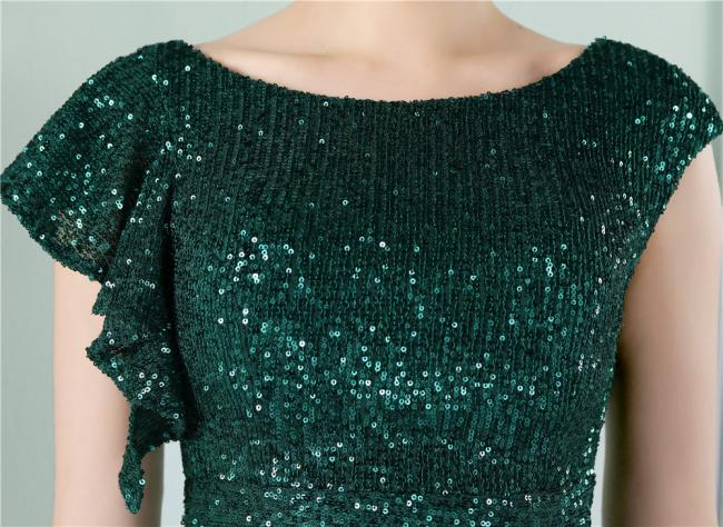 China Prom Gown Short Party Evening Dress Sequin Embroidery Sexy Dress