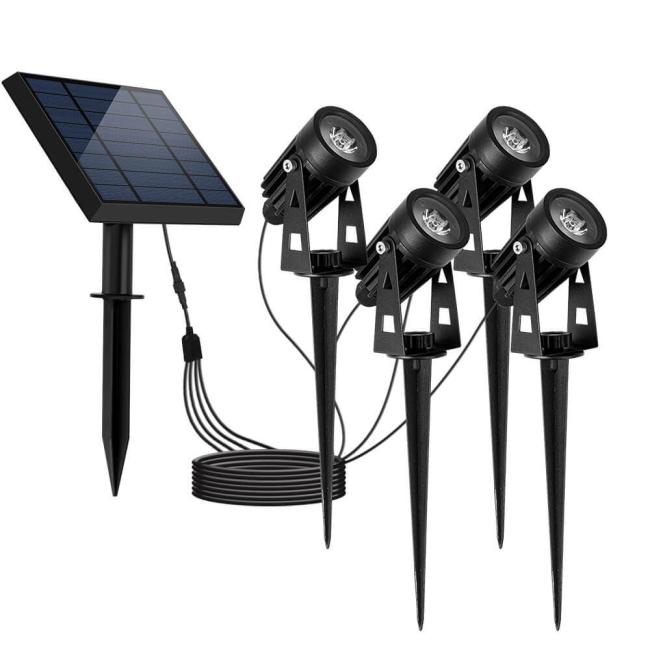 New Design 2 in 1 Solar Spotlights Outdoor Waterproof Aluminum Garden LED Solar Powered Landscape Lawn Solar Spike Lights