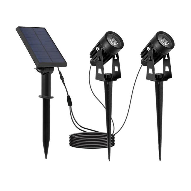 New Design 2 in 1 Solar Spotlights Outdoor Waterproof Aluminum Garden LED Solar Powered Landscape Lawn Solar Spike Lights