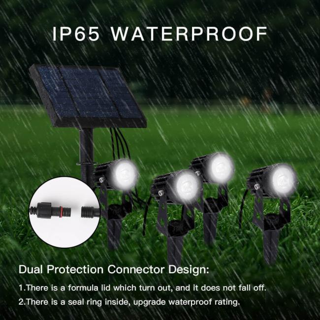 New Design 2 in 1 Solar Spotlights Outdoor Waterproof Aluminum Garden LED Solar Powered Landscape Lawn Solar Spike Lights